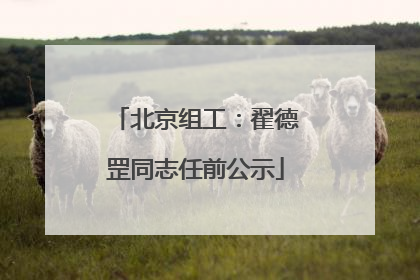 北京组工：翟德罡同志任前公示