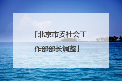 北京市委社会工作部部长调整