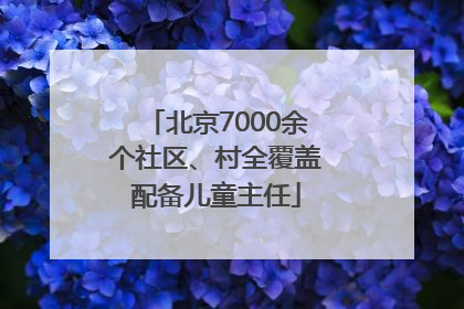北京7000余个社区、村全覆盖配备儿童主任