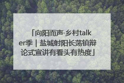 向阳而声·乡村talker季｜盐城射阳长荡镇辩论式宣讲有看头有热度
