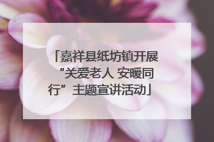 嘉祥县纸坊镇开展“关爱老人 安暖同行”主题宣讲活动