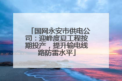 国网永安市供电公司：迎峰度夏工程按期投产，提升输电线路防雷水平