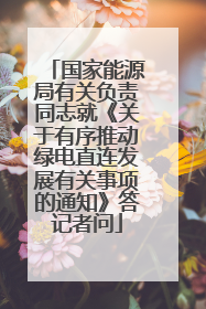 国家能源局有关负责同志就《关于有序推动绿电直连发展有关事项的通知》答记者问