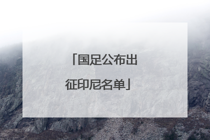 国足公布出征印尼名单