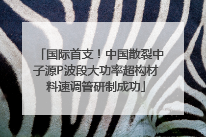 国际首支！中国散裂中子源P波段大功率超构材料速调管研制成功