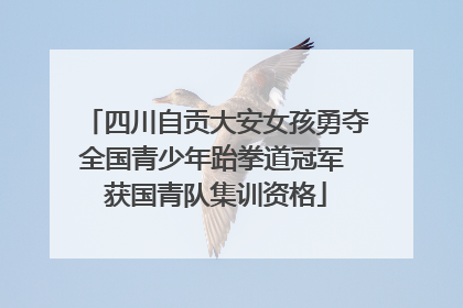 四川自贡大安女孩勇夺全国青少年跆拳道冠军 获国青队集训资格