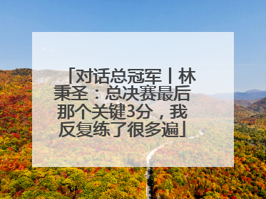 对话总冠军丨林秉圣：总决赛最后那个关键3分，我反复练了很多遍