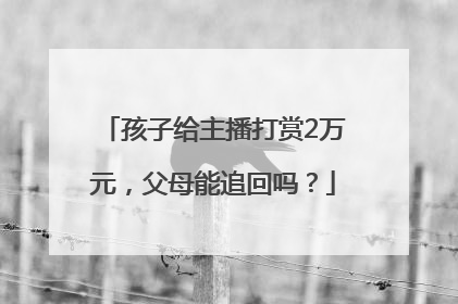 孩子给主播打赏2万元，父母能追回吗？
