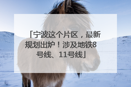 宁波这个片区，最新规划出炉！涉及地铁8号线、11号线