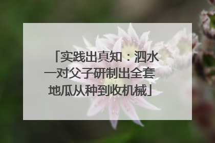 实践出真知：泗水一对父子研制出全套地瓜从种到收机械