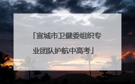 宣城市卫健委组织专业团队护航中高考