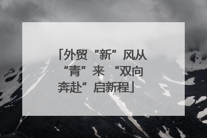 外贸“新”风从“青”来 “双向奔赴”启新程