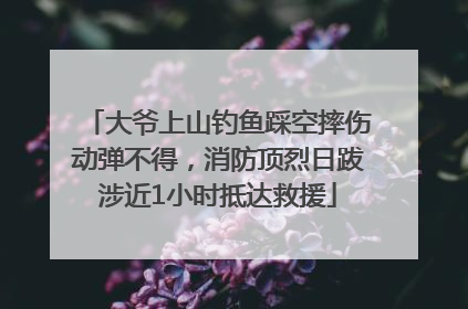 大爷上山钓鱼踩空摔伤动弹不得，消防顶烈日跋涉近1小时抵达救援