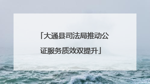 大通县司法局推动公证服务质效双提升