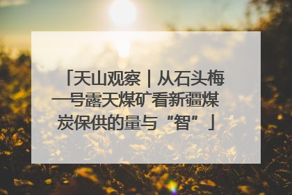 天山观察｜从石头梅一号露天煤矿看新疆煤炭保供的量与“智”