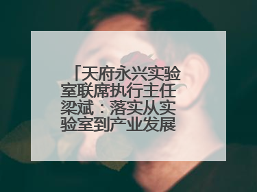 天府永兴实验室联席执行主任梁斌：落实从实验室到产业发展的最后一公里
