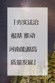 夯实法治根基 推动河南能源高质量发展