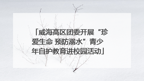 威海高区团委开展“珍爱生命 预防溺水”青少年自护教育进校园活动