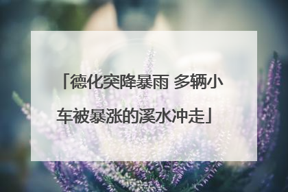 德化突降暴雨 多辆小车被暴涨的溪水冲走