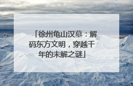 徐州龟山汉墓：解码东方文明，穿越千年的未解之谜