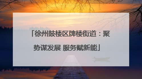 徐州鼓楼区牌楼街道：聚势谋发展 服务赋新能