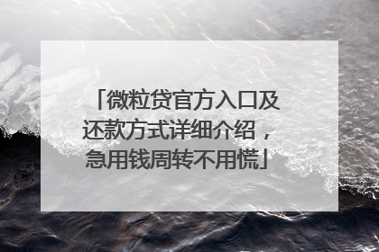微粒贷官方入口及还款方式详细介绍，急用钱周转不用慌