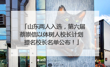 山东两人入选，第六届蔡崇信以体树人校长计划提名校长名单公布！