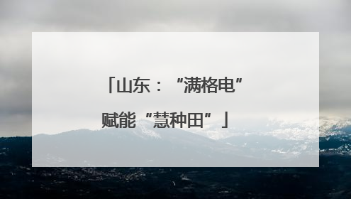 山东：“满格电”赋能“慧种田”