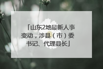 山东2地最新人事变动，涉县（市）委书记、代理县长