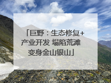 巨野：生态修复+产业开发 塌陷荒滩变身金山银山