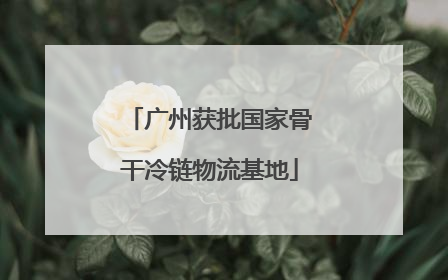 广州获批国家骨干冷链物流基地
