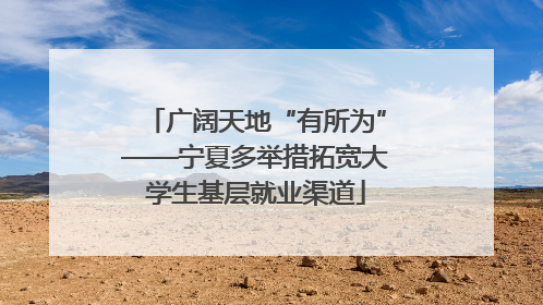 广阔天地“有所为”——宁夏多举措拓宽大学生基层就业渠道