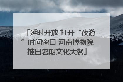 延时开放 打开“夜游”时间窗口 河南博物院推出暑期文化大餐