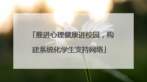 推进心理健康进校园，构建系统化学生支持网络