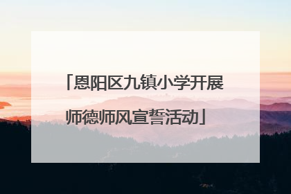 恩阳区九镇小学开展师德师风宣誓活动