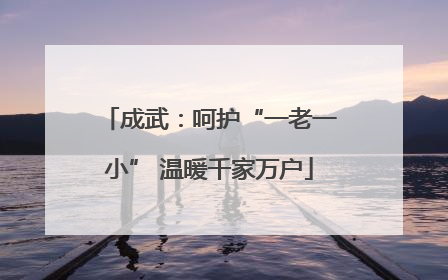 成武：呵护“一老一小” 温暖千家万户
