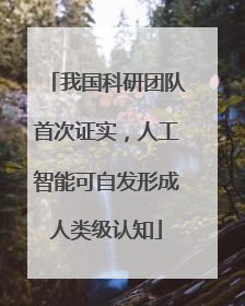 我国科研团队首次证实，人工智能可自发形成人类级认知