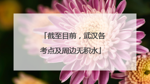 截至目前，武汉各考点及周边无积水