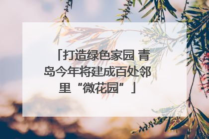 打造绿色家园 青岛今年将建成百处邻里“微花园”