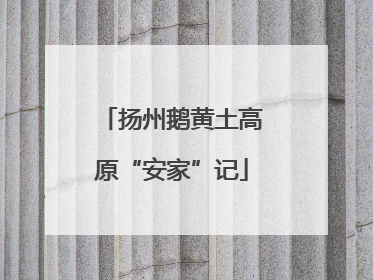 扬州鹅黄土高原“安家”记