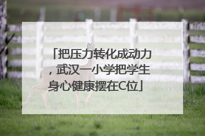 把压力转化成动力，武汉一小学把学生身心健康摆在C位