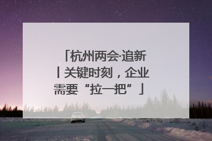 杭州两会·追新丨关键时刻，企业需要“拉一把”