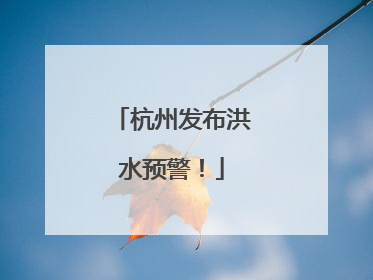 杭州发布洪水预警！