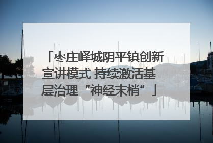 枣庄峄城阴平镇创新宣讲模式 持续激活基层治理“神经末梢”