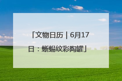 文物日历｜6月17日：蜥蜴纹彩陶罐