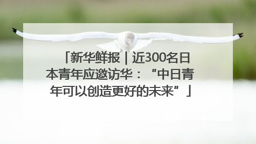 新华鲜报｜近300名日本青年应邀访华：“中日青年可以创造更好的未来”