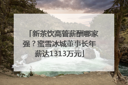 新茶饮高管薪酬哪家强？蜜雪冰城董事长年薪达1313万元