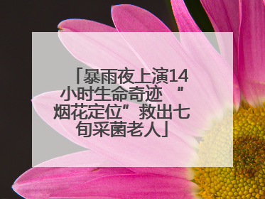 暴雨夜上演14小时生命奇迹 “烟花定位”救出七旬采菌老人