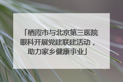 栖霞市与北京第三医院眼科开展党建联建活动，助力家乡健康事业