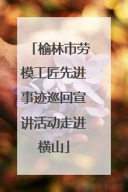 榆林市劳模工匠先进事迹巡回宣讲活动走进横山